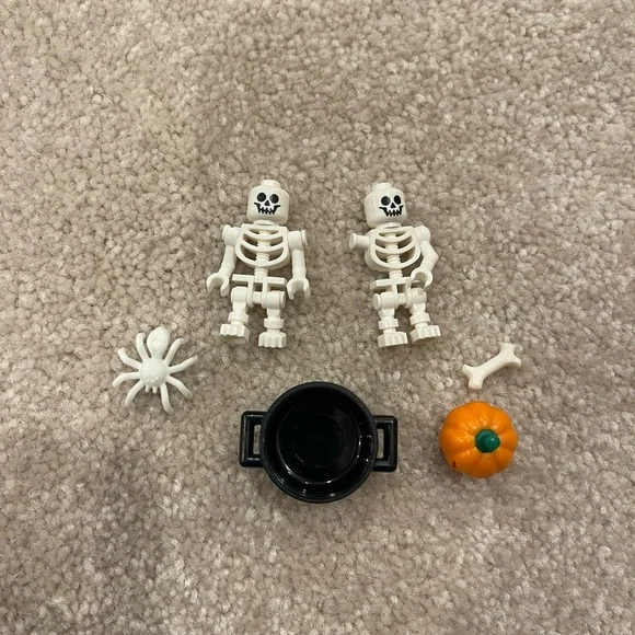 Lego Toys Lego Halloween Skeleton Black Cauldron Pumpkin